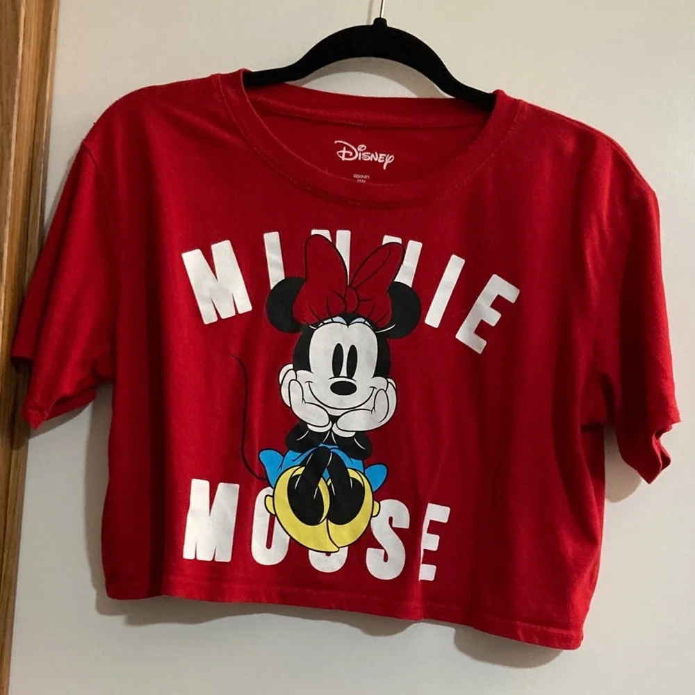 Disney Red Minnie Mouse Graphic Crop Tee